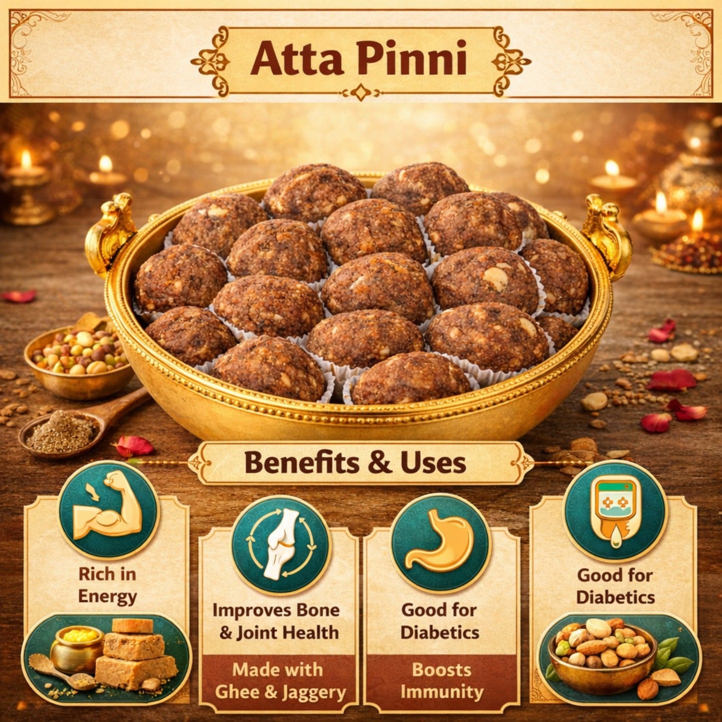 Desi Ghee Alsi Pinni – A Nutritious, Flavorful Delight