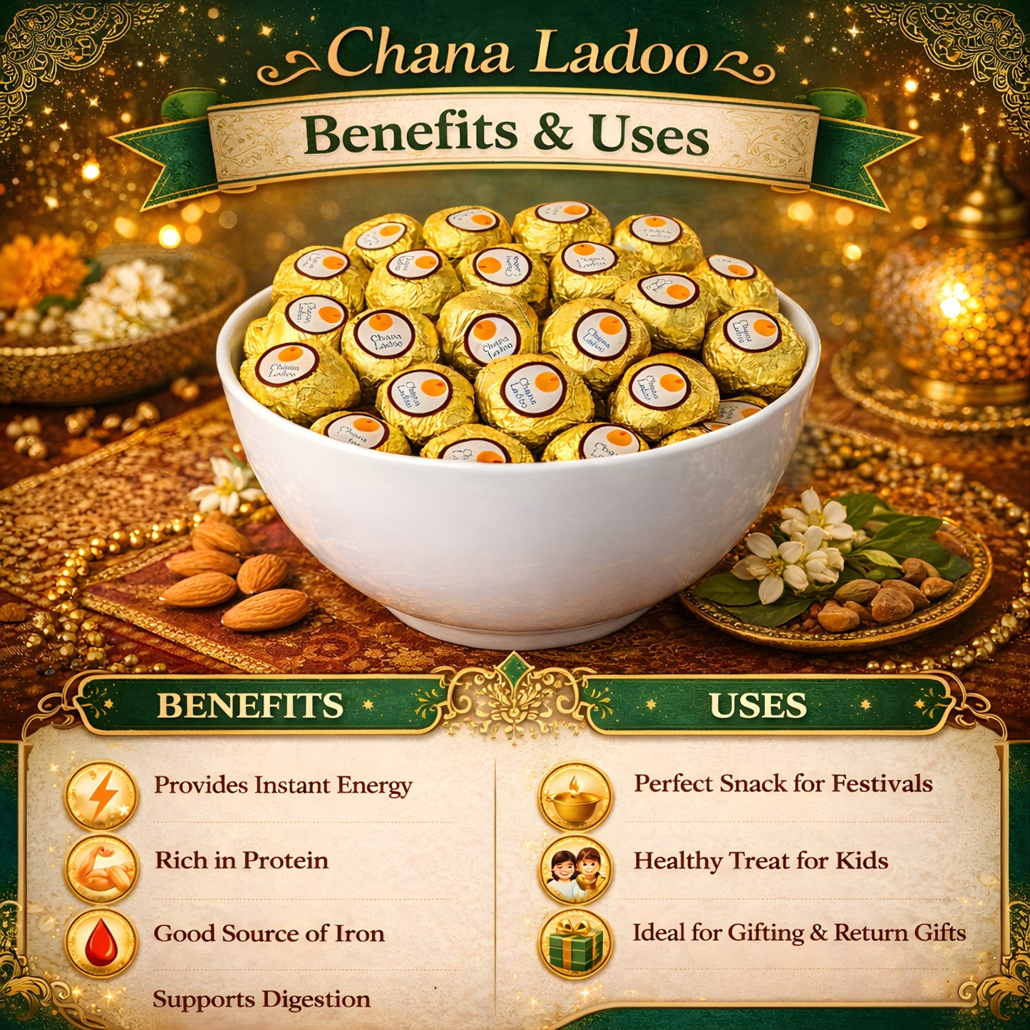 Desi Ghee Channa Ladoo – A Rich, Nutritious Sweet